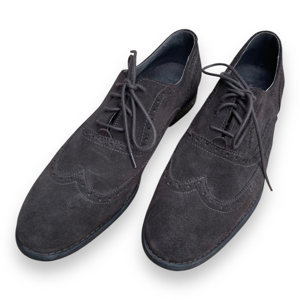 John Varvatos Star USA Mens Wingtip Oxford Suede Dress Shoes Dark Brown Size 10M